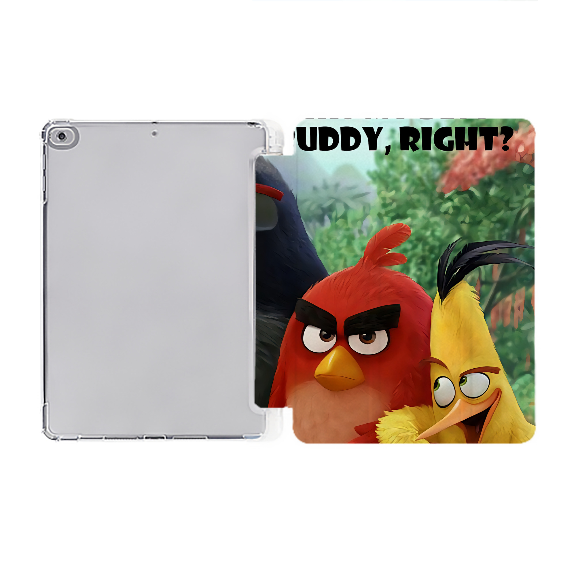 （画像用） Angry Birds アングリーバード IPad ケース ペン収納付き 三つ折りスタンド PUレザー×シリコン 対応機種9.5/10.5/10.9インチ